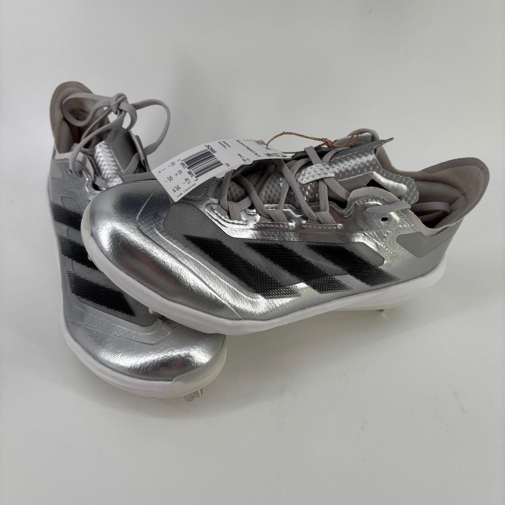Adidas Adizero Impact Baseball Cleats Men 7 Silver Metallic Metal Spikes JS2995